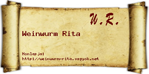 Weinwurm Rita névjegykártya
