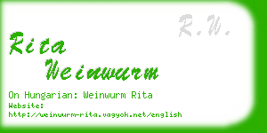 rita weinwurm business card